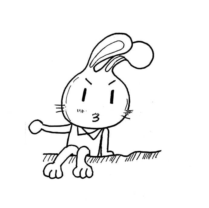 蹲着的兔子简笔画图片