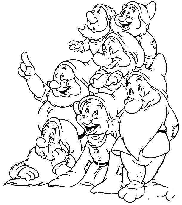 七个小矮人简笔画简单图片
