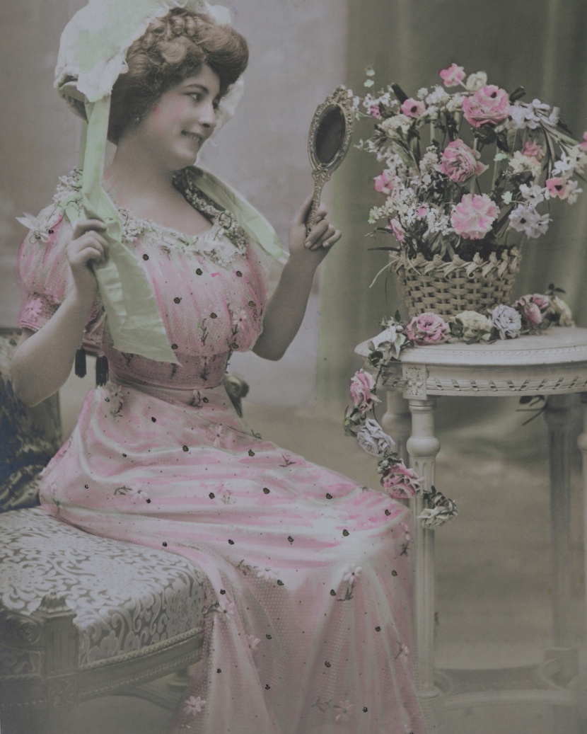 彩色复古女士影像图片