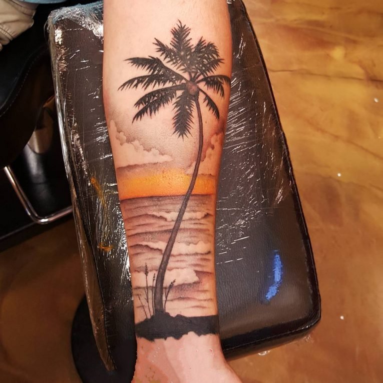 椰子树纹身图案