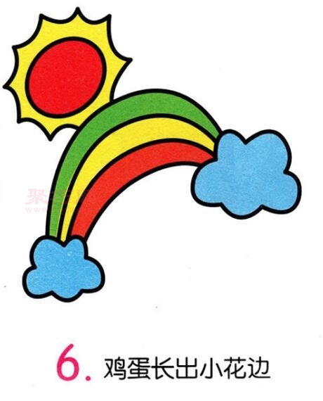 七彩虹简笔画教程 小聚教你画七彩虹