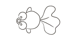 四步怎么画可爱的小金鱼简笔画