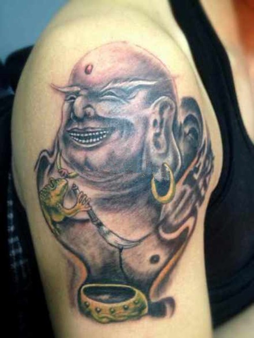 中式传统弥勒佛纹身图案