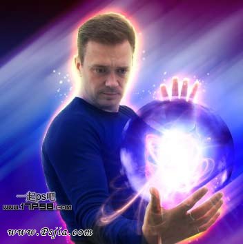 Photoshop制作一个科幻发光的能量球教程