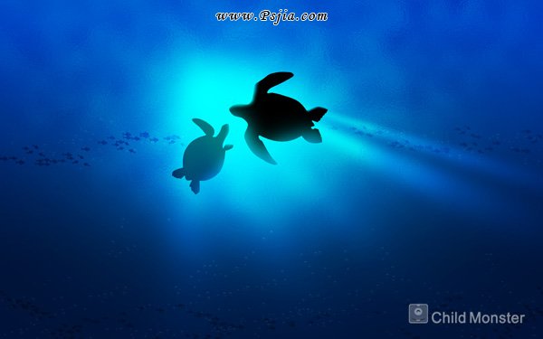 Photoshop绘画一幅简单的海底景色