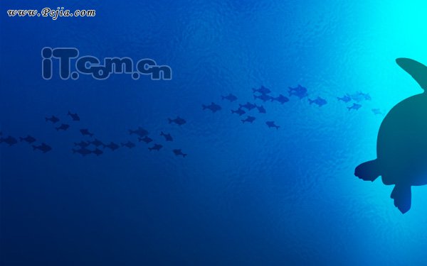 Photoshop绘画一幅简单的海底景色