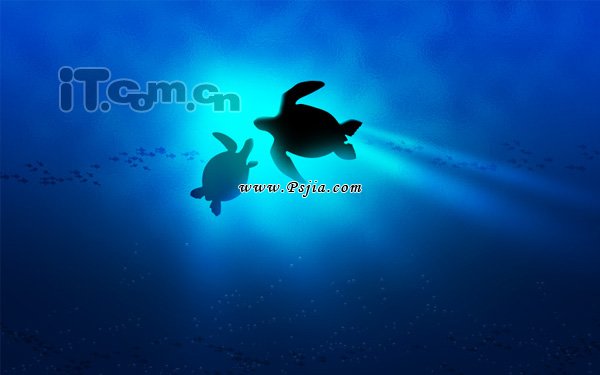 Photoshop绘画一幅简单的海底景色