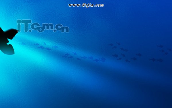 Photoshop绘画一幅简单的海底景色