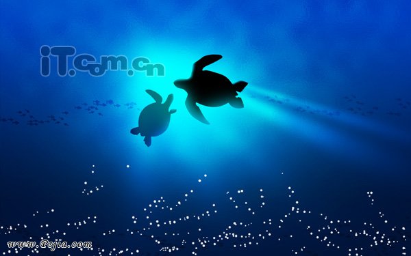 Photoshop绘画一幅简单的海底景色