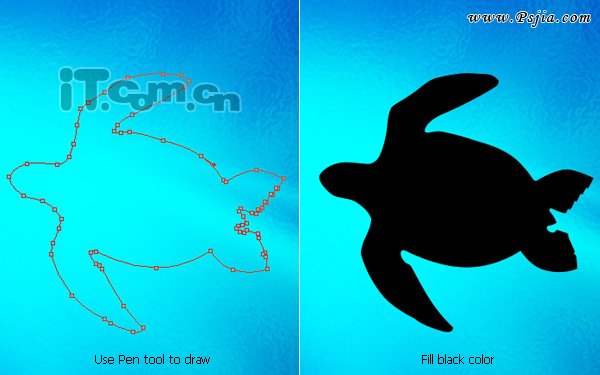 Photoshop绘画一幅简单的海底景色