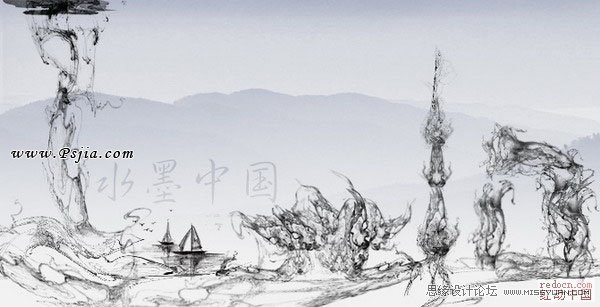 Photoshop利用滤镜打造创意水墨的烟雾,PS教程,PS家园网