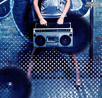 Photoshop素材合成绚丽非主流海报