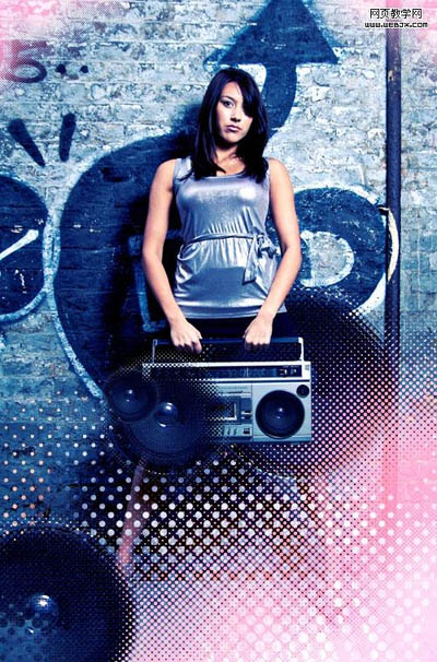 Photoshop素材合成绚丽非主流海报