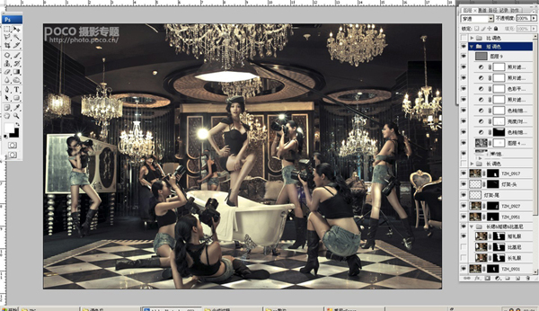 PS教程:合成多人动作场景 经典设计网 PS图片处理 PS教程:合成多人动作场景