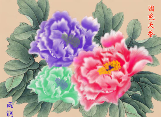 PS绘牡丹花