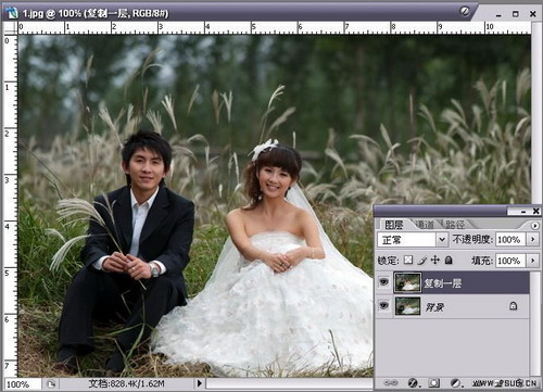 Photoshop调色教程：调出婚纱片温柔暖色调