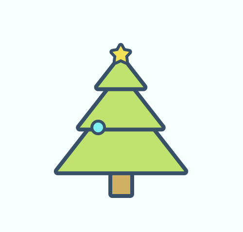 PS鼠绘漂亮可爱的圣诞树小图标