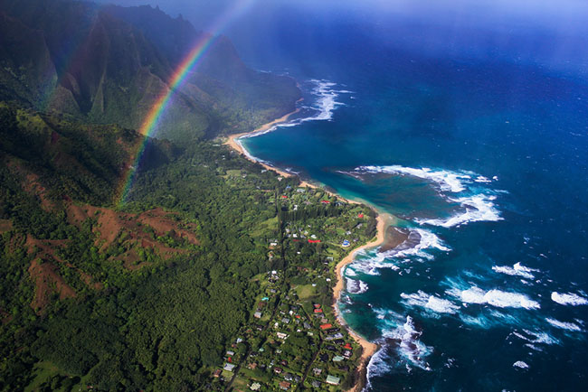 美丽的夏威夷风景摄影(航拍)