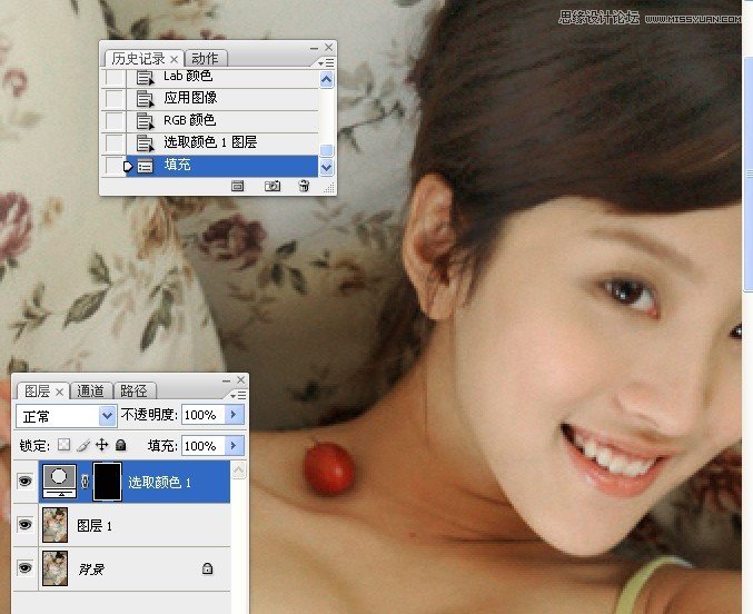 PS把室内女孩居家照片调成水润肤色效果
