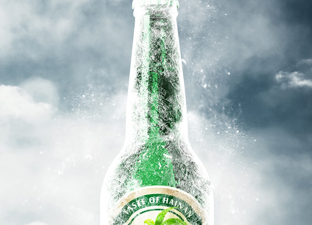 PS合成冰冻的啤酒海报