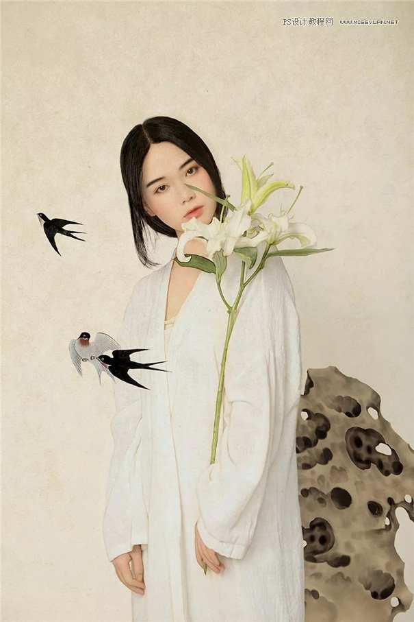工笔画效果：制作人像工笔画效果,PS教程,PS家园网