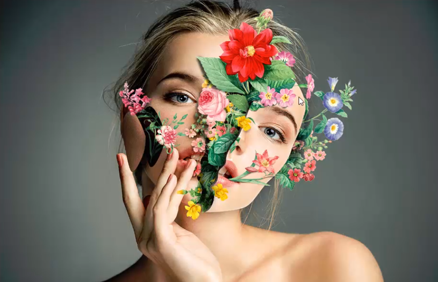 创意人像：用PS添加创意的花朵人物头像,PS教程,PS家园网