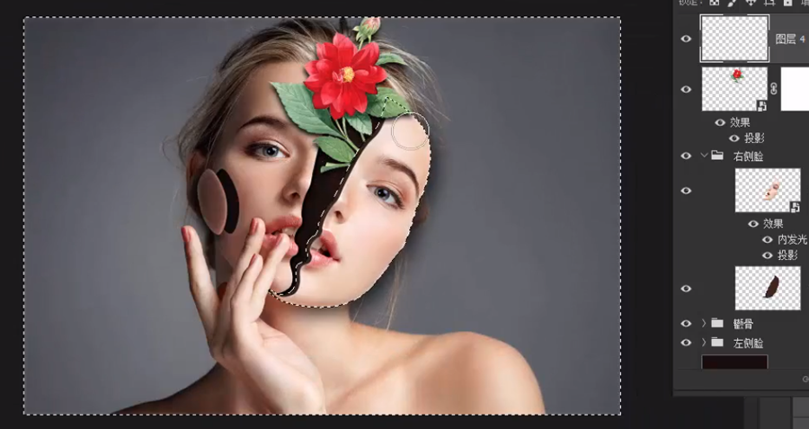 创意人像：用PS添加创意的花朵人物头像,PS教程,PS家园网