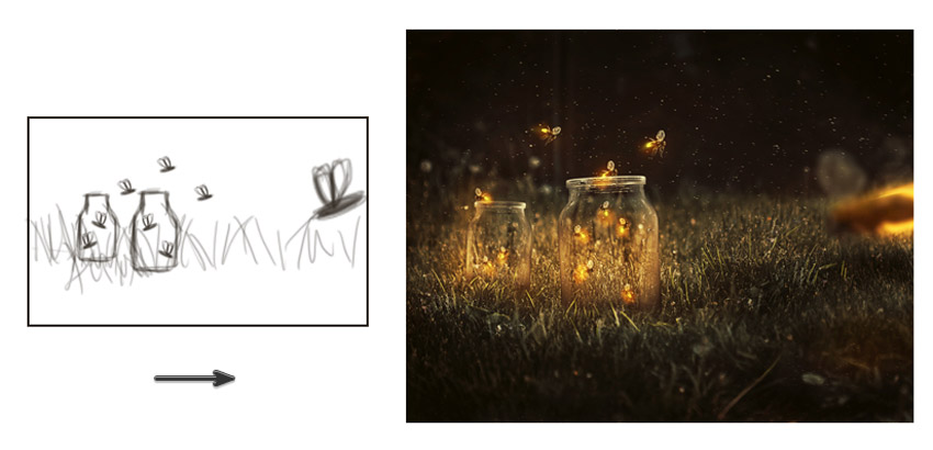梦幻场景：PS合成唯美的萤火虫场景,PS教程,PS家园网