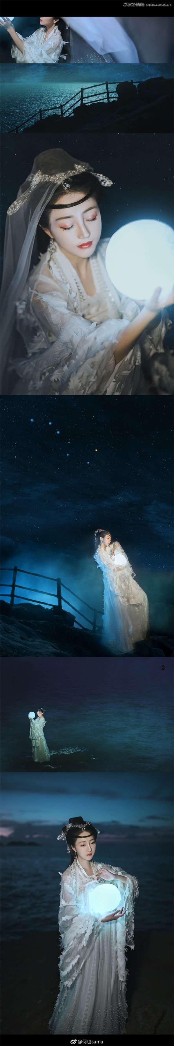 Photoshop给夜景人像添加唯美星空背景,PS教程,PS家园网