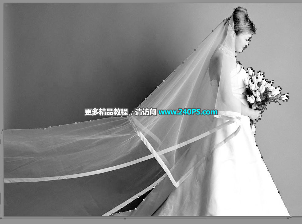 Photoshop快速抠出昏暗背景中的婚纱照,PS教程,PS家园网