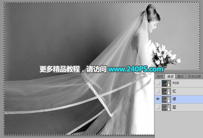 Photoshop快速抠出昏暗背景中的婚纱照,PS教程,PS家园网