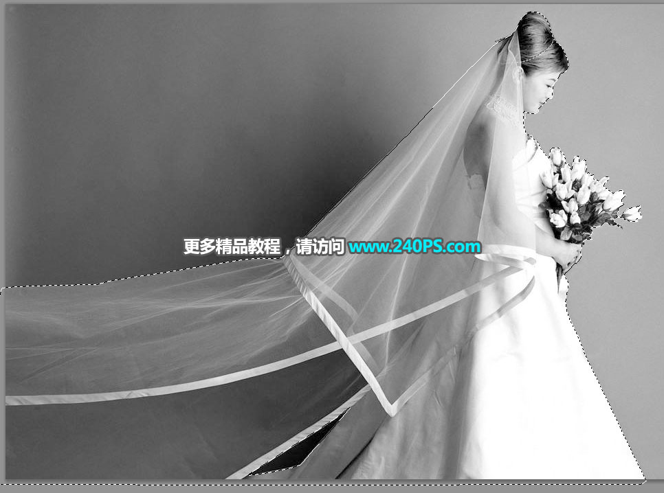 Photoshop快速抠出昏暗背景中的婚纱照,PS教程,PS家园网