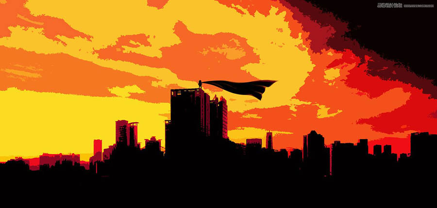 Photoshop制作矢量风格的城市插画效果,PS教程,PS家园网