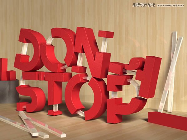 Photoshop制作红色大气的立体字教程,PS教程,PS家园网