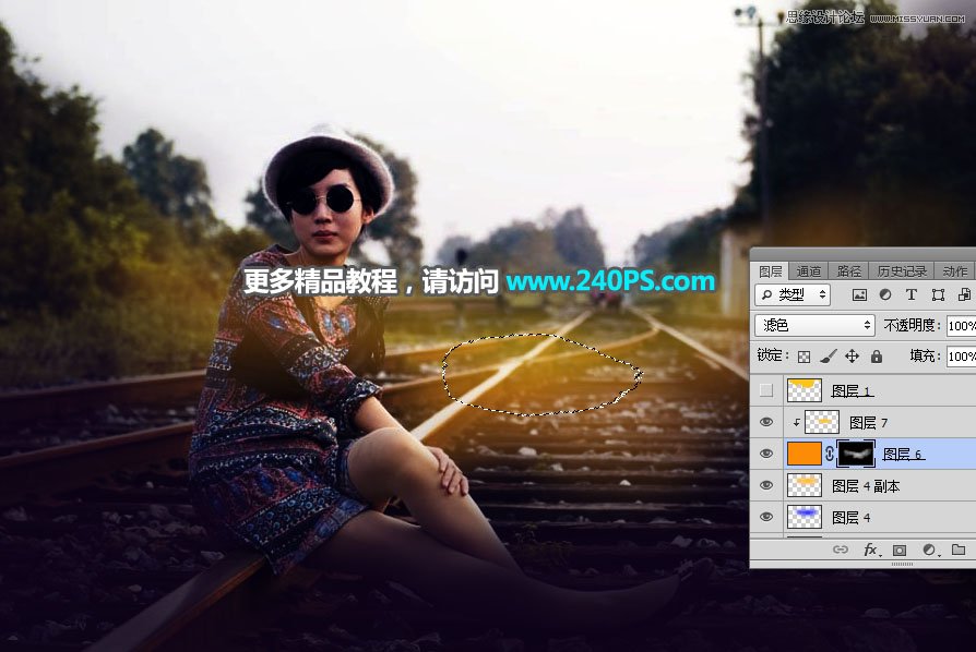 Photoshop给人像照片添加唯美的霞光美景,PS教程,PS家园网