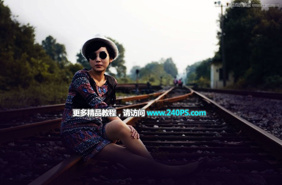 Photoshop给人像照片添加唯美的霞光美景,PS教程,PS家园网