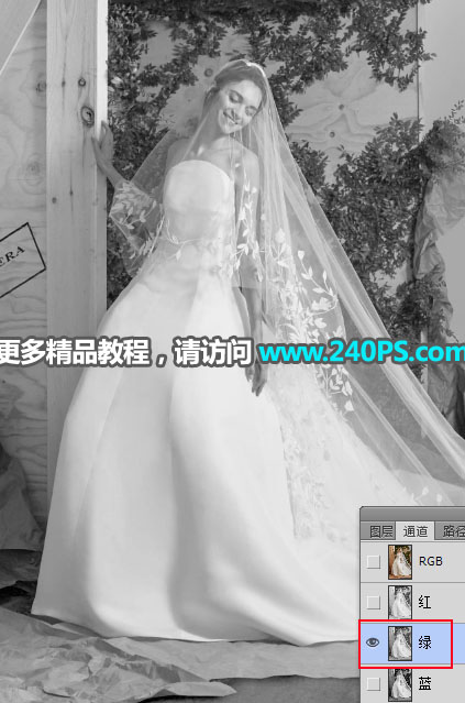 Photoshop完美抠出穿着透明婚纱的新娘,PS教程,PS家园网