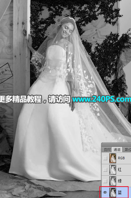 Photoshop完美抠出穿着透明婚纱的新娘,PS教程,PS家园网