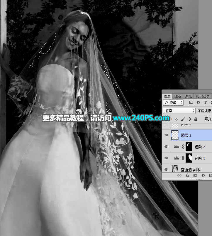 Photoshop完美抠出穿着透明婚纱的新娘,PS教程,PS家园网