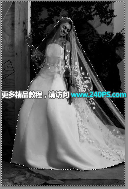 Photoshop完美抠出穿着透明婚纱的新娘,PS教程,PS家园网