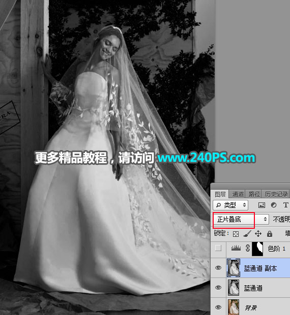 Photoshop完美抠出穿着透明婚纱的新娘,PS教程,PS家园网