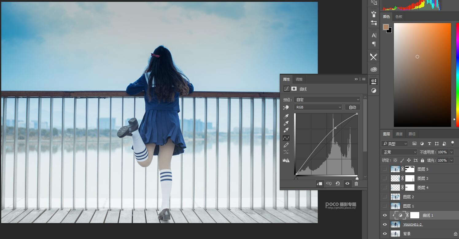 Photoshop调出湖边女孩二次元动漫效果,PS教程,PS家园网