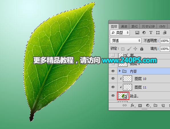 Photoshop合成创意的树叶中的茶山教程,PS教程,PS家园网