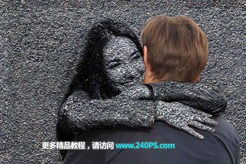 Photoshop合成从墙面中出来的石质女孩,PS教程,PS家园网