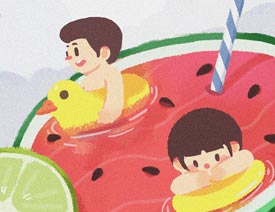 PS设计磨砂风格的清凉立夏壁纸