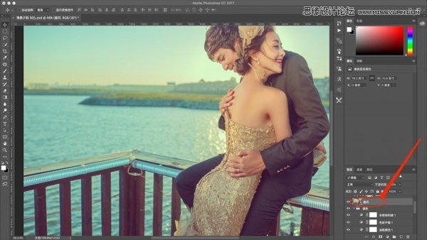 Photoshop调出复古风格外景婚纱照片,PS教程,PS家园网