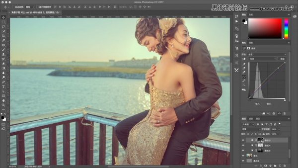 Photoshop调出复古风格外景婚纱照片,PS教程,PS家园网