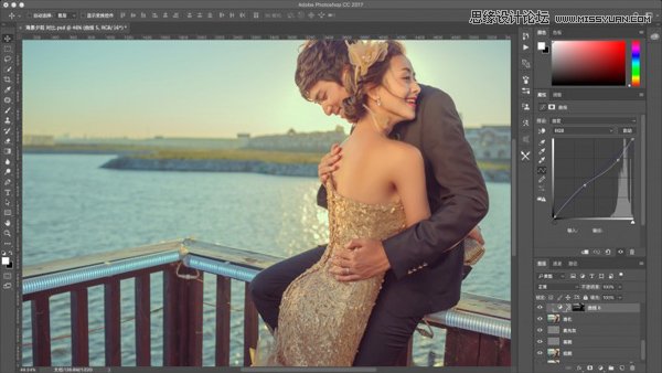 Photoshop调出复古风格外景婚纱照片,PS教程,PS家园网