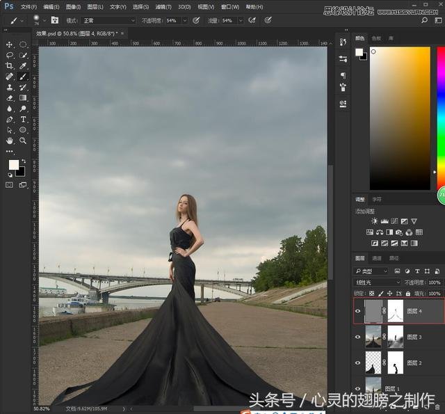 Photoshop给外景人像添加金色黄昏美景效果,PS教程,PS家园网