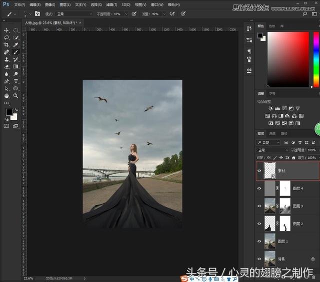 Photoshop给外景人像添加金色黄昏美景效果,PS教程,PS家园网